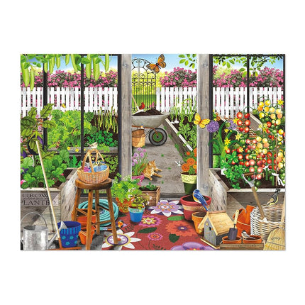 Buffalo Games - Sapphire Select - Tracy Flickenger - Garden Shed Greenhouse - 1000 Piece Jigsaw Puzzle – Challenging & Fun – Blue Backed Puzzle Board – Giftable Display Box - Full Size Poster Included