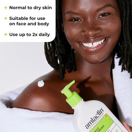 AmLactin Daily Moisturizing Lotion for Dry Skin – 7.9 oz Pump Bottles (Twin Pack) – 2-in-1 Exfoliator-Body Lotion with 12% Lactic Acid, Dermatologist-Recommended (Packaging May Vary)