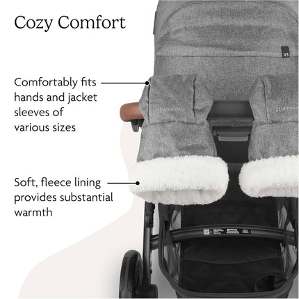 UPPAbaby CozyHandmuff - Easily Attaches to Stroller Handlebars - Ultra-Plush, Weather-Proof Hand Protection - Owen (Mocha Mélange)