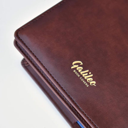Galileo® Double AA Big Book Cover & 12 Steps & 12 Traditions | AA Gift | Alcoholics Anonymous (Serenity Prayer/Coin Pocket/Brown)