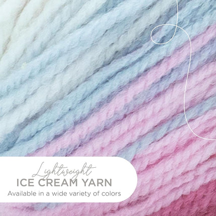 (3 Pack) Lion Brand YarnIce Cream Baby Yarn, Cherries Jubilee