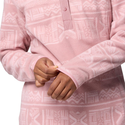 Columbia Women's Benton Springs Printed 1/2 Snap, Fleece Pull Over, Eraser Pink Deschutes Days, M