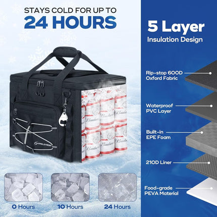 Maelstrom 40Can Collapsible Soft Cooler Bag, Leakproof Insulated Ice Chest