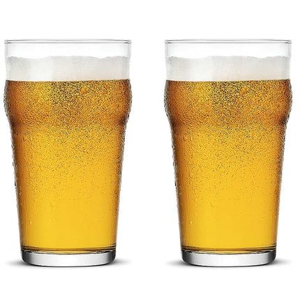 Pint Glasses, 20oz British Beer Glasses, Classic C