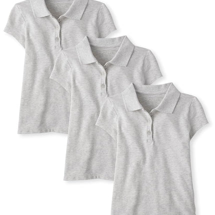 The Children's Place Multipack Short Sleeve Pique Polo, Lunar, Medium