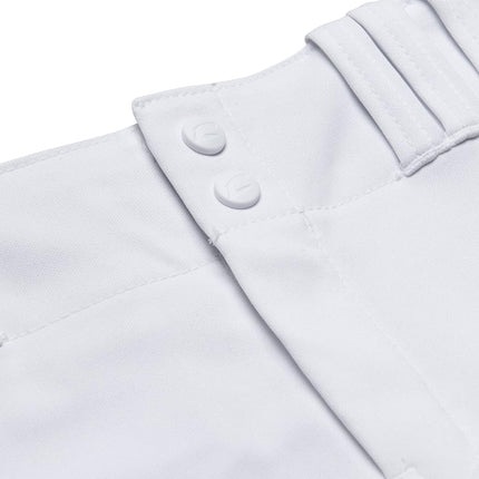 CHAMPRO Pantalon de baseball pour garçon, coupe ample à bas ouvert, entrejambe ajustable et zone de glisse renforcée, Blanc