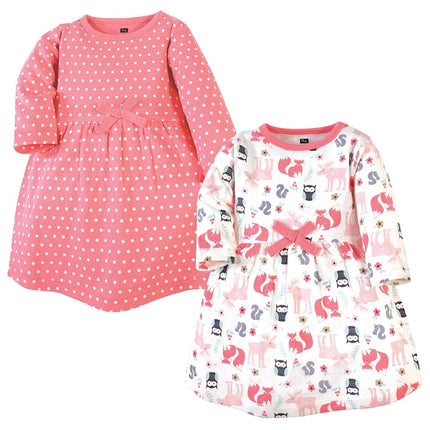 Hudson Baby Baby Girls' Cotton Dresses, Forest, 2T