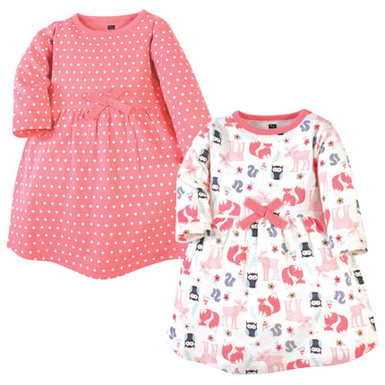 Hudson Baby Baby Girls' Cotton Dresses, Forest, 3-