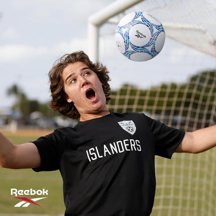 Balón de Fútbol Compuesto Reebok VR-3K Premier, Precisión, Avanzado Hecho con Poliéster, (Blanco, Talla 5)