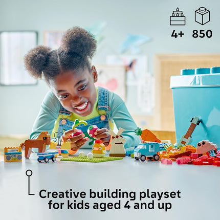 LEGO Classic Vibrant Creative Brick Box, Arts & Crafts Sensory Toy for Kids, Creative Building Set with a Unicorn, Skateboard, Guitar, Plane & More, Birthday Gift for 4 Year Old Girls and Boys, 11038