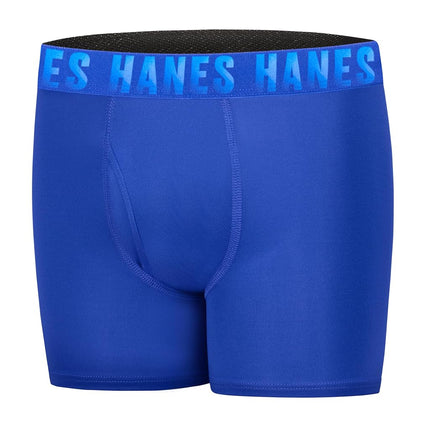 Bóxers Hanes Big Moves transpirables, de alto rendimiento elástico para niños, que absorben la humedad, paquete de 6, estampado azul/negro/rojo/lima, estampado azul/negro/rojo/lima, extragrande