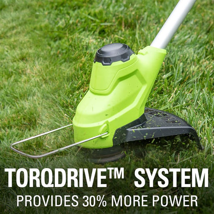 Greenworks 24V 11 inch TORQDRIVE String Trimmer, 2Ah USB Battery and Charger Included ST24B214
