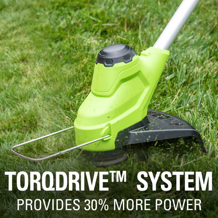 Coupe-bordures sans fil Greenworks 24 V 25 cm TORQDRIVE®, batterie 2,0 Ah et chargeur inclus