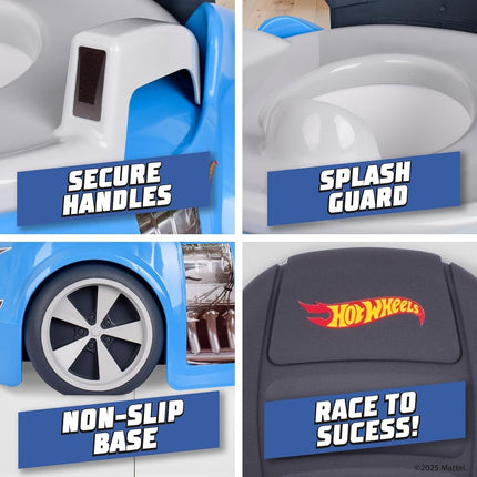 Hot Wheels - Blue Race Car Potty Training Toilet - Includes Detachable Toddler Toilet Seat and Potty for Kids, Ages 12 Months and Up
