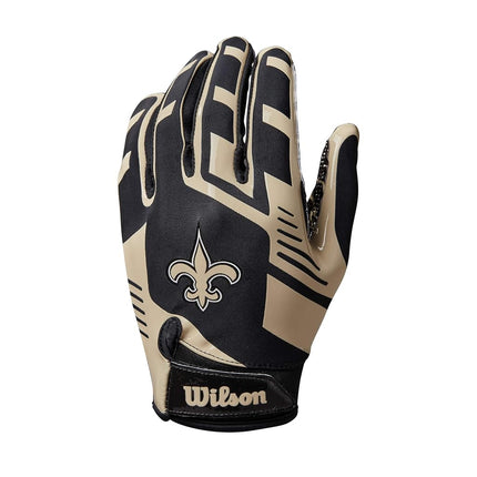 Wilson NFL Stretch Fit Football Gloves - Youth, New Orleans Saints