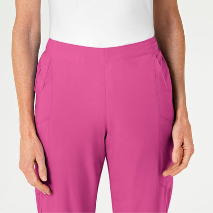 WonderWink Tall Size Women's Flat Front Cargo Pant, Hot Pink, X-Large