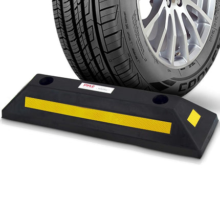 Pyle Vehicle Floor Stopper for Parking Safety 1PC, Curb Garage Mat, Heavy Duty Rubber, Parking Lot Driveway Stopper, for Car Vans Trucks