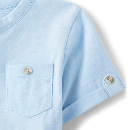 Camiseta Henley de manga corta Gymboree para bebé y niño, azul fiesta, 3T