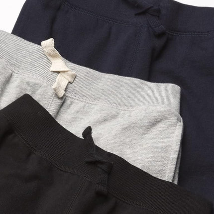The Children's Place Bebé Niño y Niño Pequeño Pantalón Jogger de Felpa Francesa, Paquete de 3, Negro/Azul Marino/Gris Jaspeado Paquete de 3, 12-18 Meses