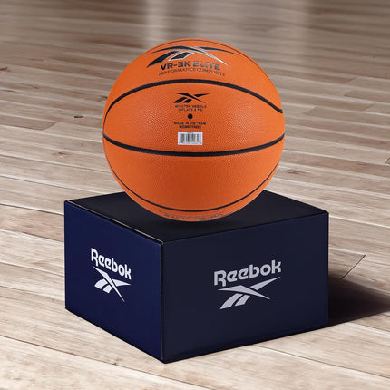 Reebok Hi Vis Elite Basketball, Taille Officielle, Cuir Composite, Prise Antidérapante, Maintien Constant de la Forme, Pompe et Aiguille Incluses, Série VR-3K