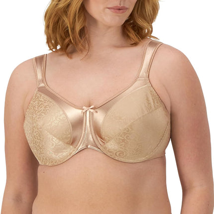 Bali Satin Tracings Minimizer Bra, Underwire Bra, Full-Coverage Bra, Maximum Support Minimizer Underwire Bra, Nude, 38DD