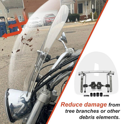 ECOTRIC 18"x16" Clear Universal Windshield Compatible with Harley Davidson