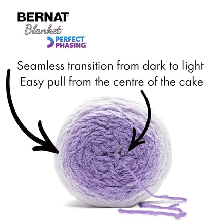 Bernat Blanket Perfect Phasing DEEP Black Cake Yarn - 2 Pack of 10.56oz/299.37g - 100% Polyester - #6 Super Bulky - 220 Yards for Knitting, Crocheting, Crafts & Amigurumi, Chunky Chenille Yarn