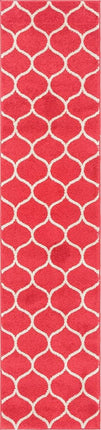 Unique Loom Trellis Frieze Collection Lattice Moroccan Geometric Modern Rasberry Runner Rug (2' 0 x 8' 8)