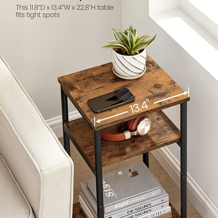 Vasagle LET273B01 Storage Shelf Side Table, Vintage Brown