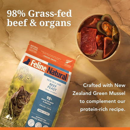 Feline Natural Beef Freeze-Dried Cat Food, Grain-Free, 320g