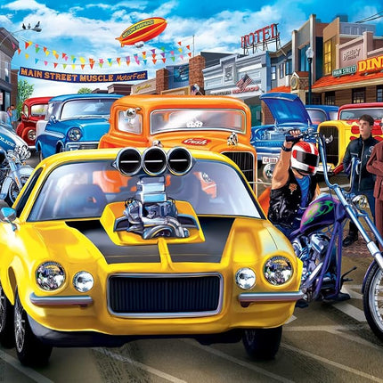 MasterPieces - 1000 Piece Jigsaw Puzzle, Route 66 Main Street Muscle, Fun for Adults, Family, Kids, 19.25" x 26.75"