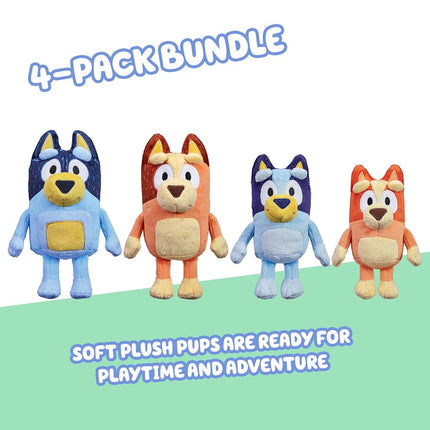 Bluey Heeler Family Stuffed Animal Set of 4, 7-8” Plush Figure Toys
