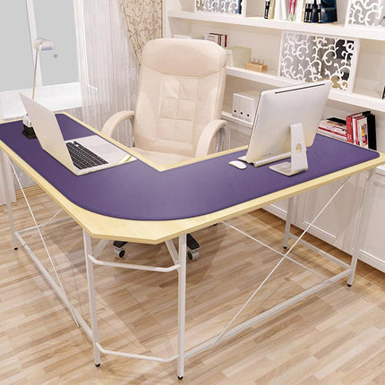 Mydours L-Shape Desk Pad, Reversible Gaming Corner Computer Desk Pad Gaming Mouse Pad for Home and Office (Purple)