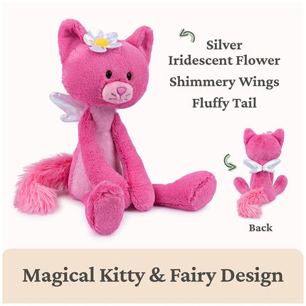 GUND Take Along Friends, Maeve Rose Fairy Cat Plush Toy, Cat Stuffed Animal for Ages 1 and Up, Pink, 15”