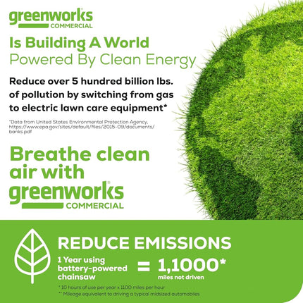 Greenworks 82V 16" Brushless (2.4 kW) Cordless Chainsaw (225 Cuts Per Charge), 4.0Ah Battery and Dual Port Rapid Charger (Great for Landscapers and Professionals