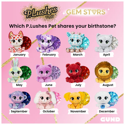 GUND P.Lushes Pets Collection Gem Stars, Peluche Chiot Callie La Pooch, Violet/Rose, 15 cm