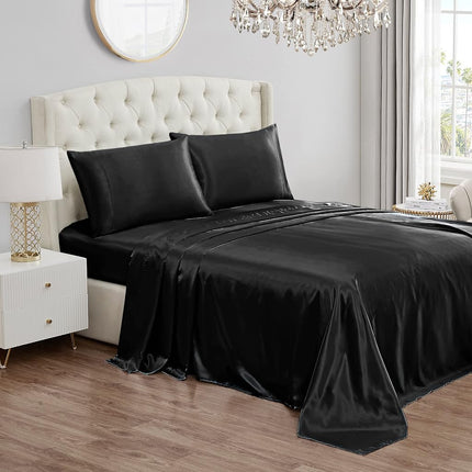 Juicy Couture King Size Satin Bed Sheet Set, Deep 
