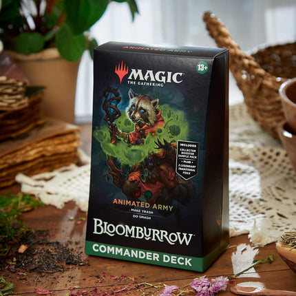 Magic: The Gathering Bloomburrow Commander Deck - Animated Army (100-Card Deck, 2-Card Collector Booster Sample Pack + Accessories) (English Version)