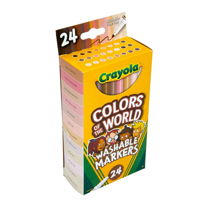 Crayola Colors of The World Markers 24 Count, Fine Line Washable Skin Tone Markers, 24