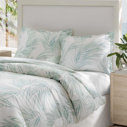 Tommy Bahama- King Duvet Cover Set, Reversible Cotton Bedding Set with Matching Shams, Tropical Home Décor (Canyon Palms Green, King)