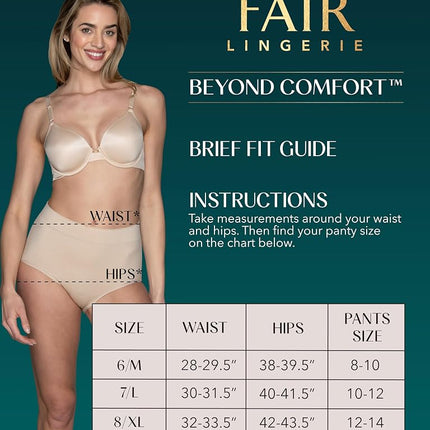 Vanity Fair Women's Seamless Underwear, Light Smoothing, No Pinch No Show, Brief - 3 Pack - Quartz/White/Neutral, 6
