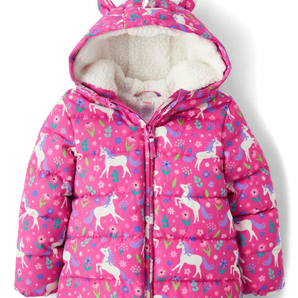 Gymboree girls And Toddler Puffer Jacket, Pink Uni
