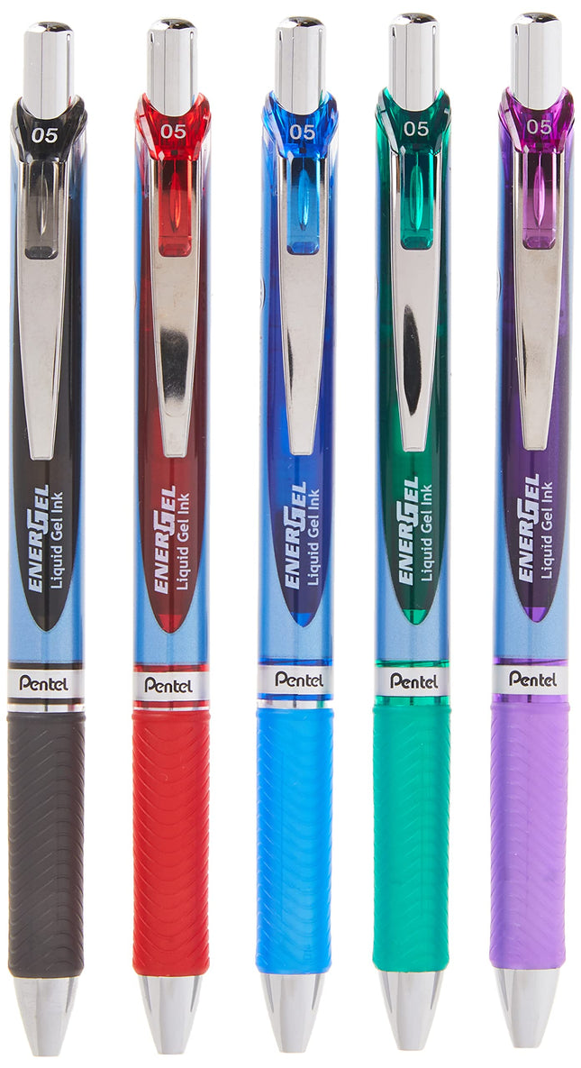 Pentel Gel Ink Pen, Retractable, 0.5mm, Metal Tip,