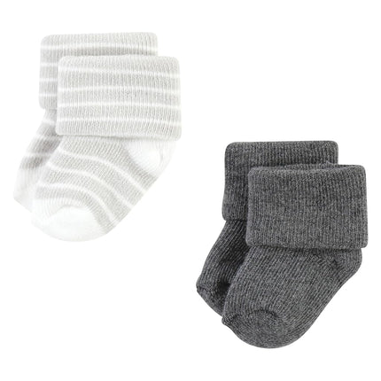 Hudson Baby Unisex Baby Cotton Rich Newborn and Terry Socks, Modern Elephant, 6-12 Months, Modern Elephant, 6-12 Months