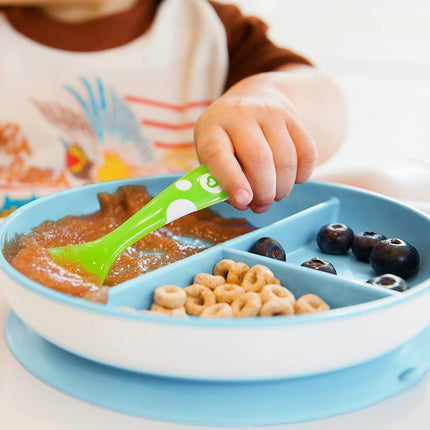 Munchkin Stay Put Divided Suction Plates, Blue/Green