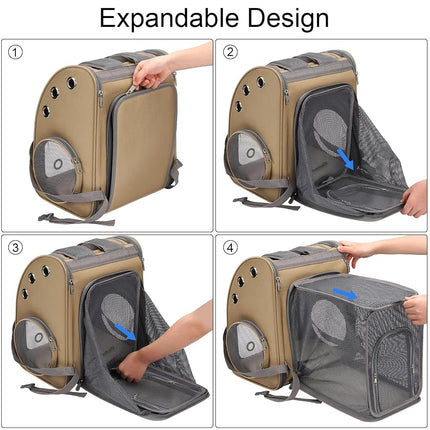 COVONO Expandable Cat Backpack Carrier for Cats & Small Dogs Up to 18 lbs