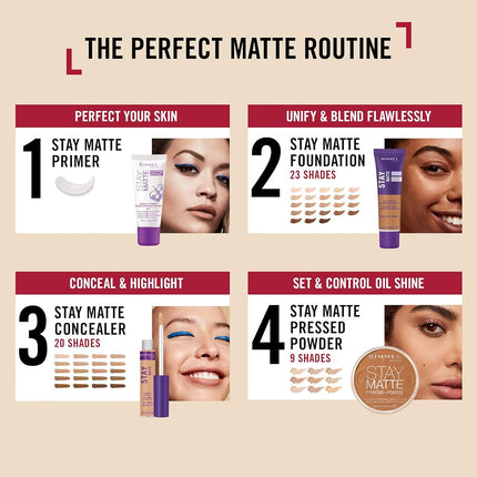 Rimmel Stay Matte Foundation, Light Porcelain, 1 Fluid Ounce