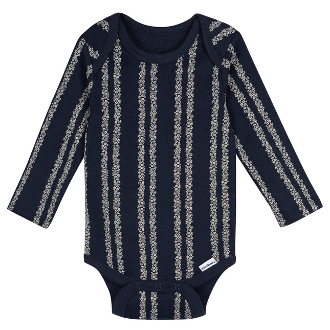 Gerber Baby Girls' 6-Pack Long-Sleeve Onesies Bodysuits, Horses, 6-9 Months