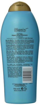 OGX Renewing + Argan Oil of Morocco Hydrating Hair Conditioner, Cold-Pressed Argan Oil to Help Moisturize, Soften & Strengthen Hair, Paraben-Free with Sulfate-Free Surfactants, 25.4 Fl Oz (Pack of 4)