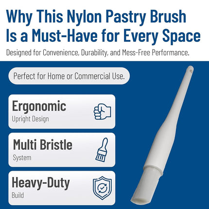 Carlisle FoodService Products Galaxy Nylon Pastry Brush, 10 Inches, White, (Pack of 12)